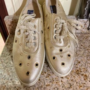 Stuart Weitzman Gold leather sneakers